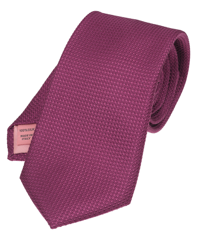 Plum Solid Woven Silk Tie
