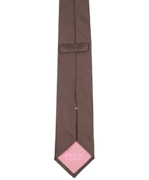 Taupe Solid Woven Silk Tie
