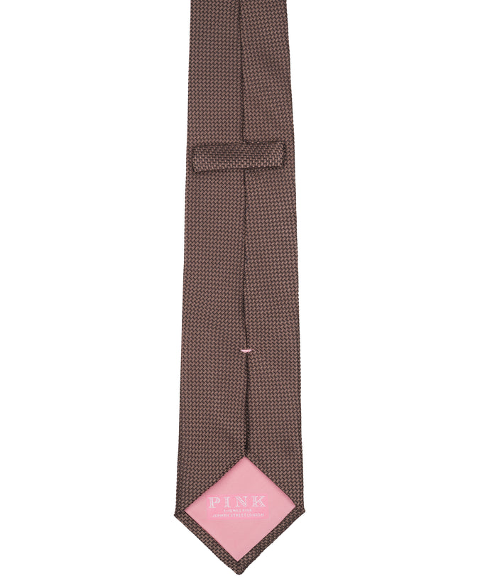 Taupe Solid Woven Silk Tie