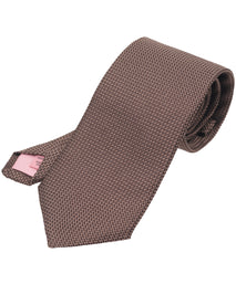 Taupe Solid Woven Silk Tie