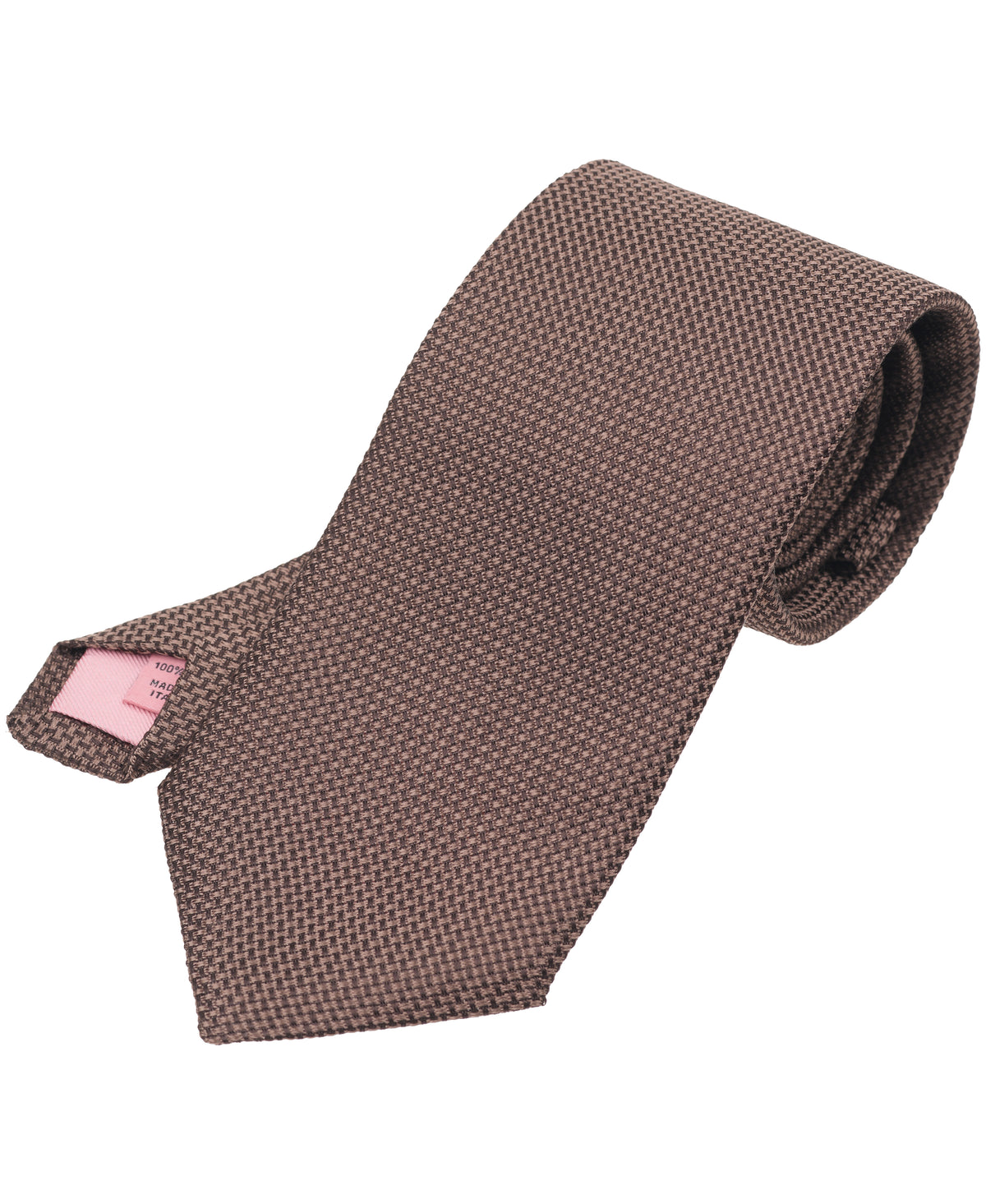 Taupe Solid Woven Silk Tie