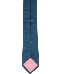 Teal Solid Woven Silk Tie