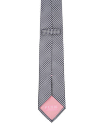Grey Mini Checkerboard Woven Silk Tie