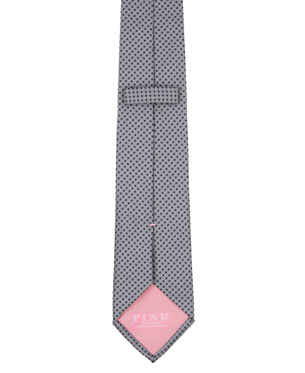 Grey Mini Checkerboard Woven Silk Tie