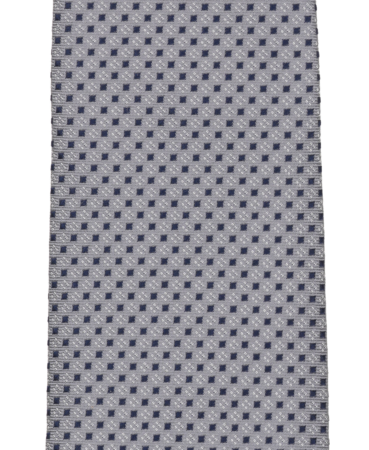 Grey Mini Checkerboard Woven Silk Tie
