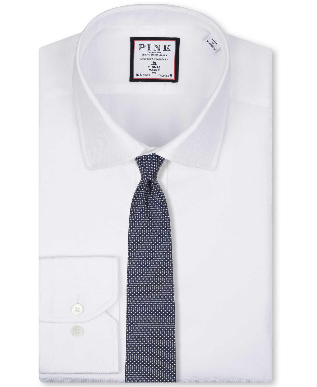 Navy Mini Checkerboard Woven Silk Tie