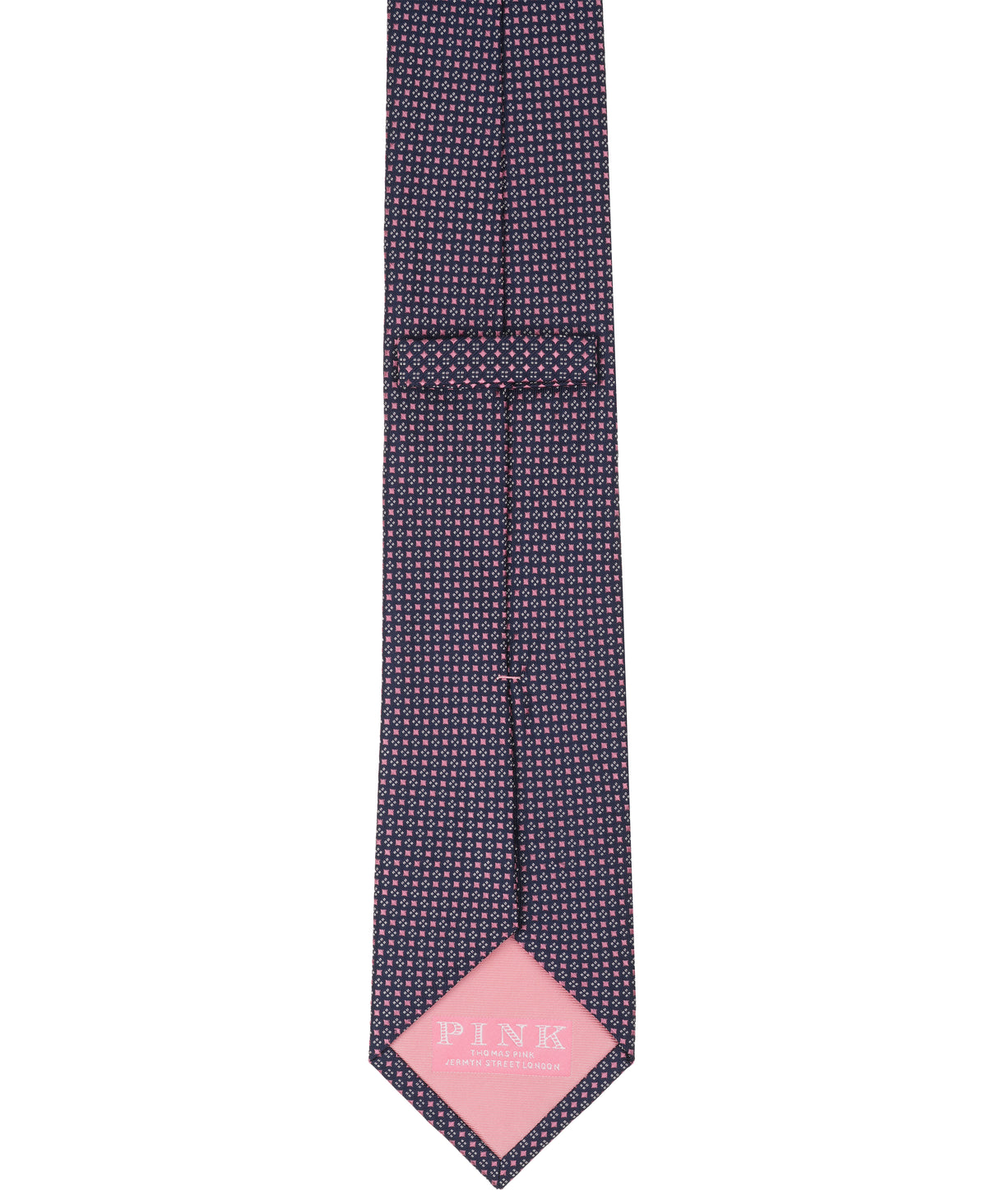 Pink Mini Checkerboard Woven Silk Tie