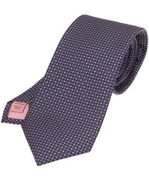 Pink Mini Checkerboard Woven Silk Tie