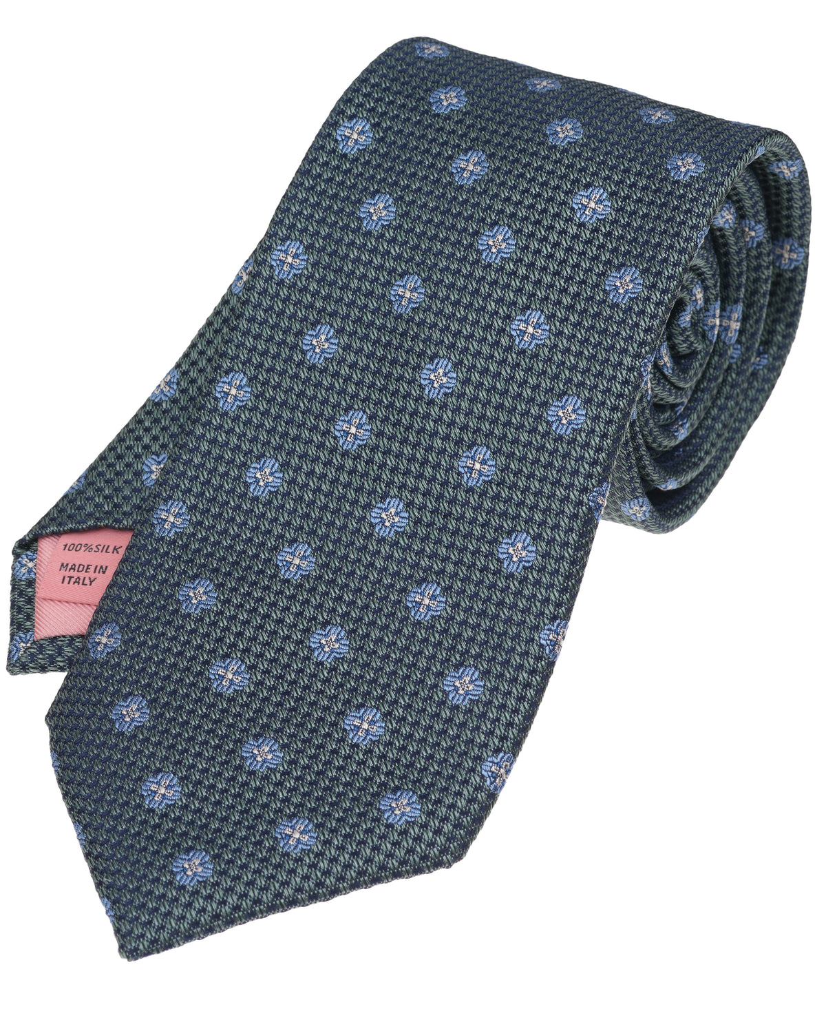 Green Medallion Woven Silk Tie