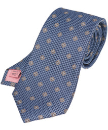 Indigo Medallion Woven Silk Tie