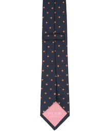Navy Medallion Woven Silk Tie