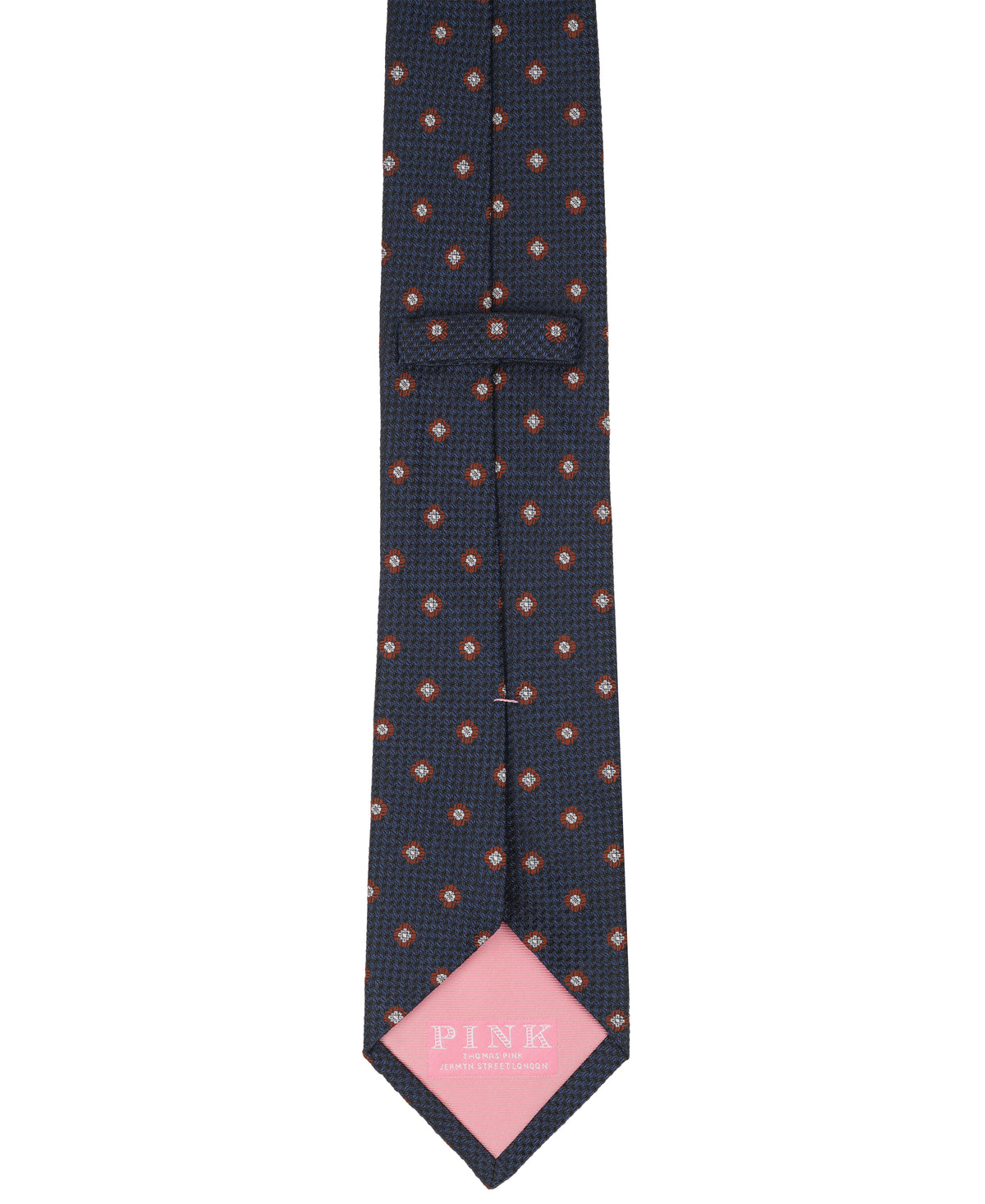 Navy Medallion Woven Silk Tie