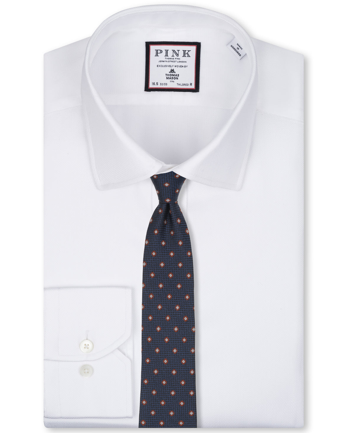 Navy Medallion Woven Silk Tie