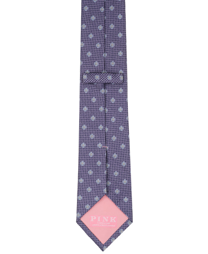 Purple Medallion Woven Silk Tie