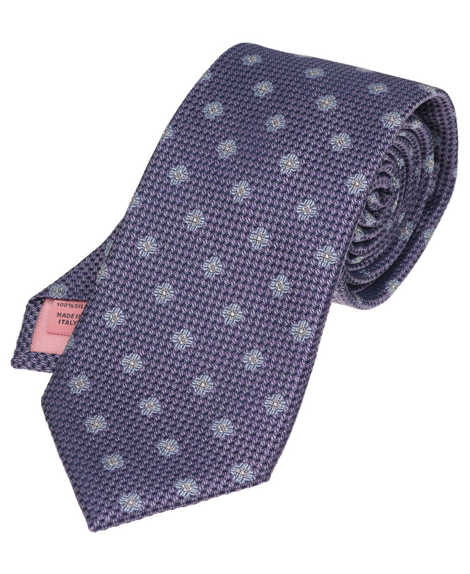 Purple Medallion Woven Silk Tie