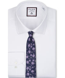 Purple Jacquard Floral Woven Silk Tie
