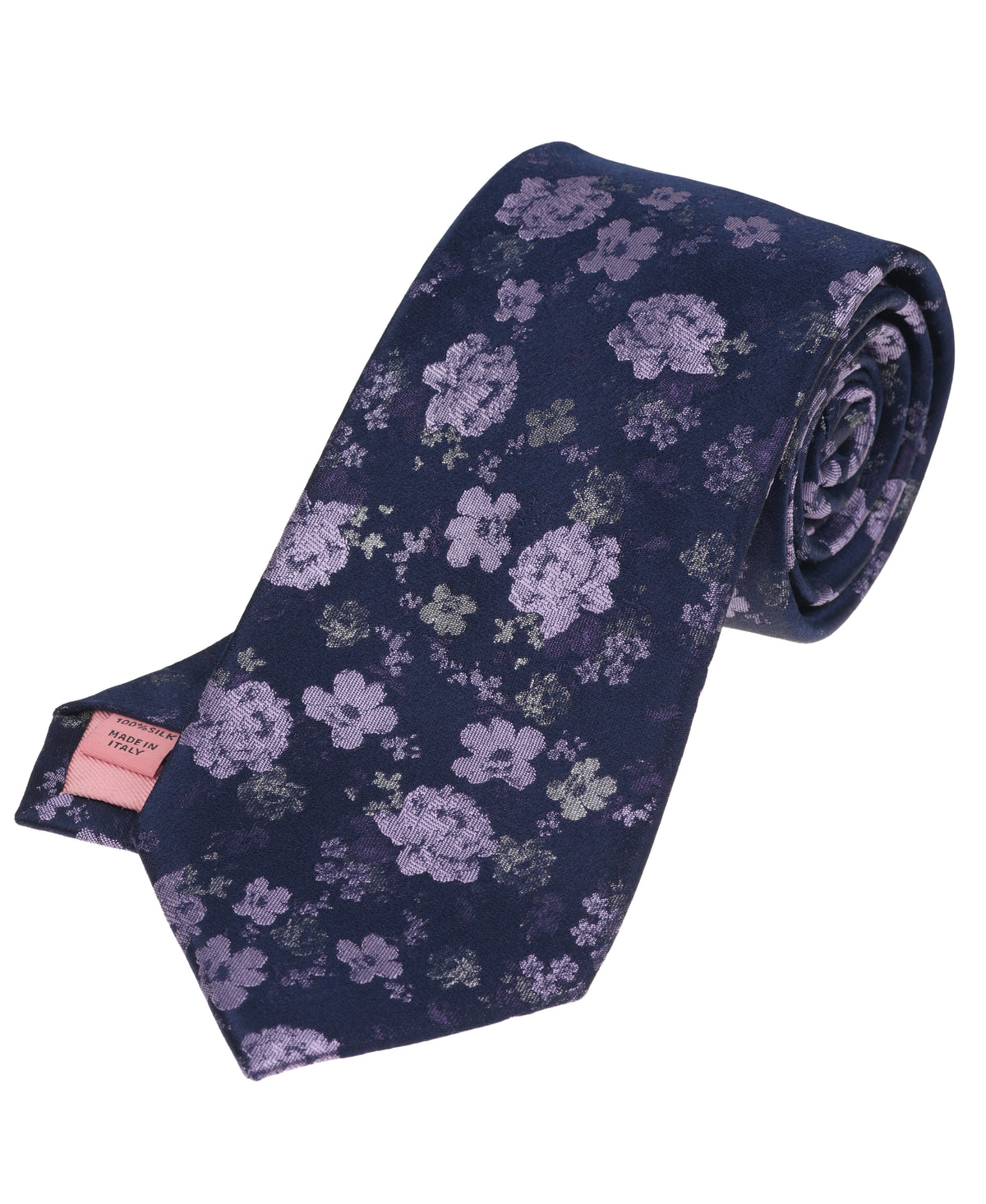 Purple Jacquard Floral Woven Silk Tie