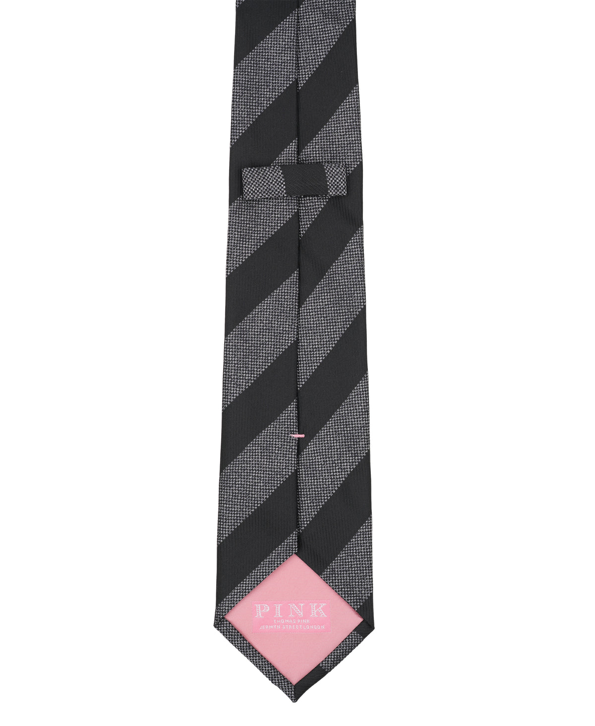 Black And Grey Striped Woven Silk Tie