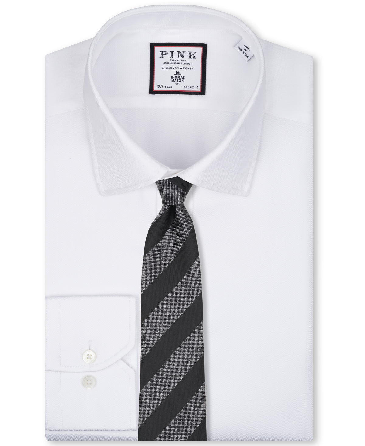 Black And Grey Striped Woven Silk Tie