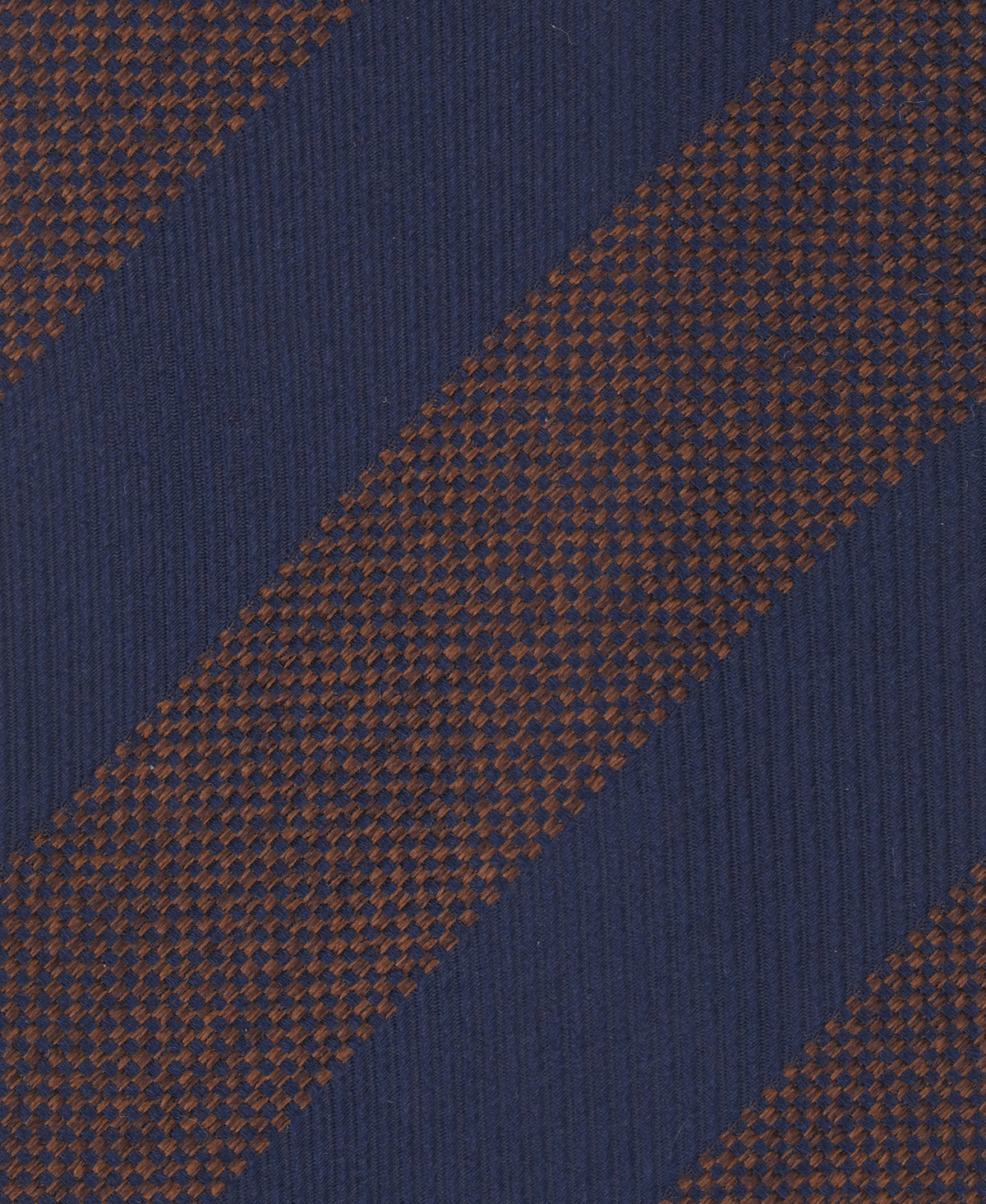 Chocolate And Navy Striped Woven Silk Tie