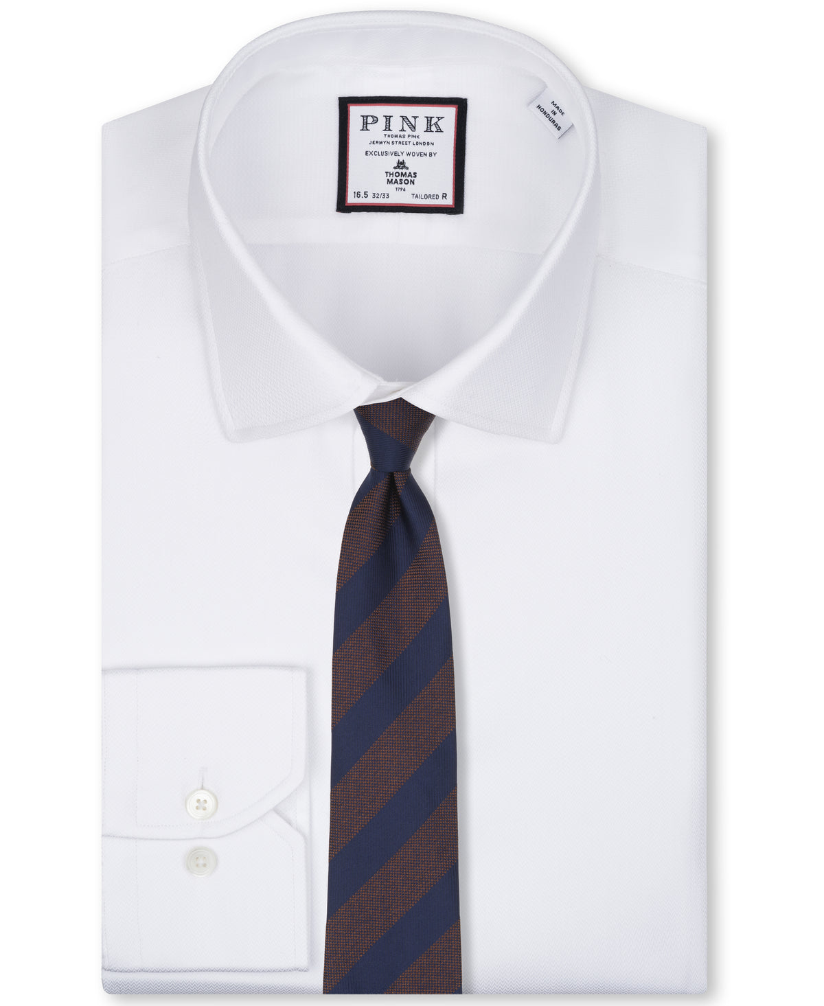 Chocolate And Navy Striped Woven Silk Tie