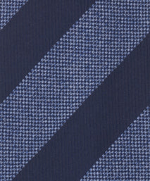 Navy And Indigo Striped Woven Silk Tie