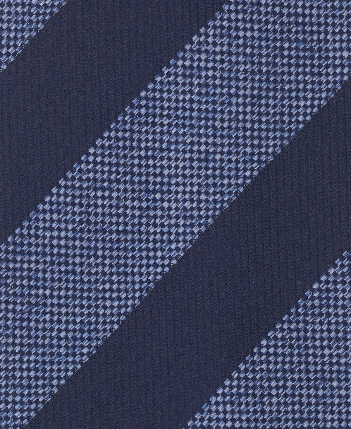 Navy And Indigo Striped Woven Silk Tie
