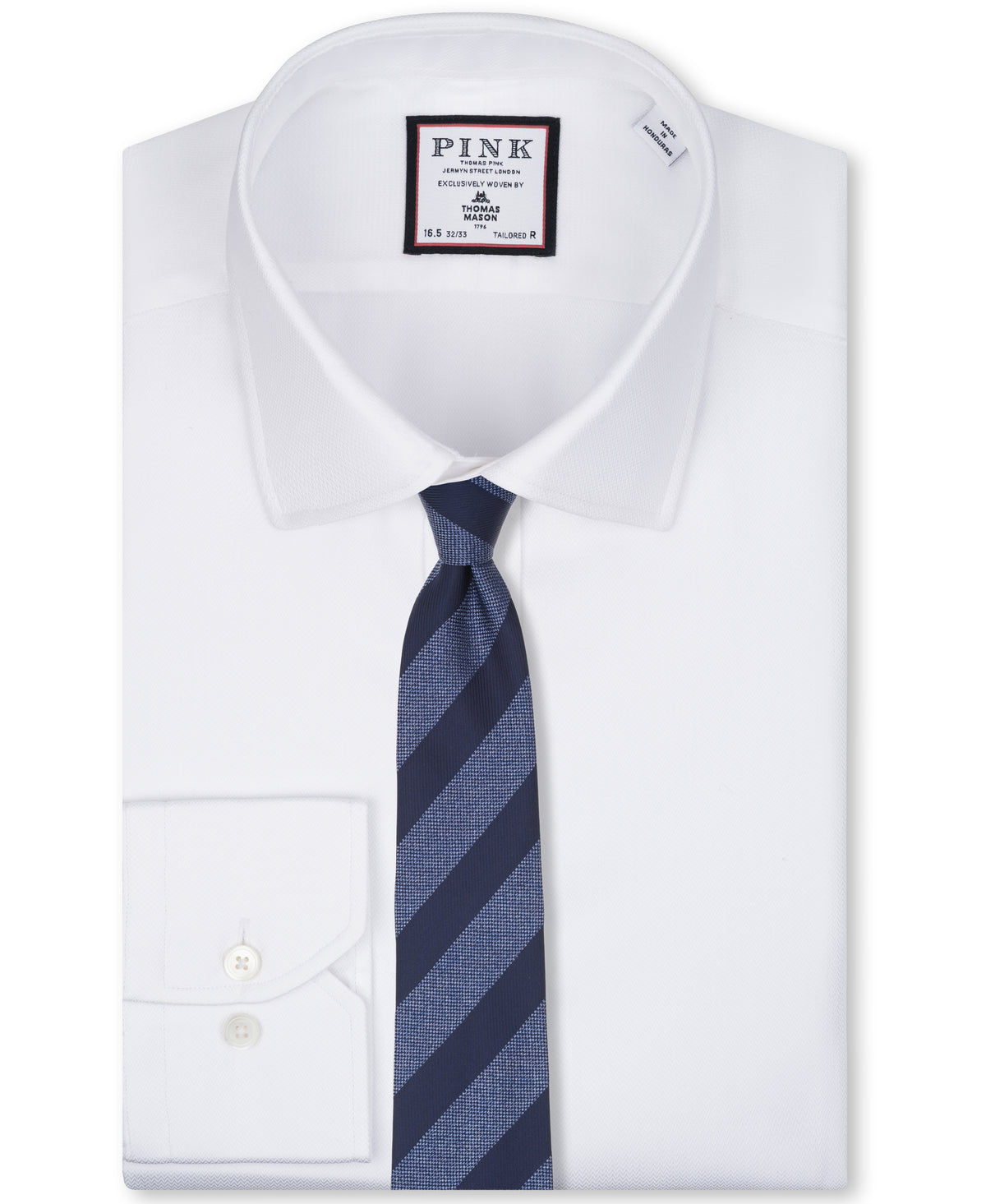 Navy And Indigo Striped Woven Silk Tie