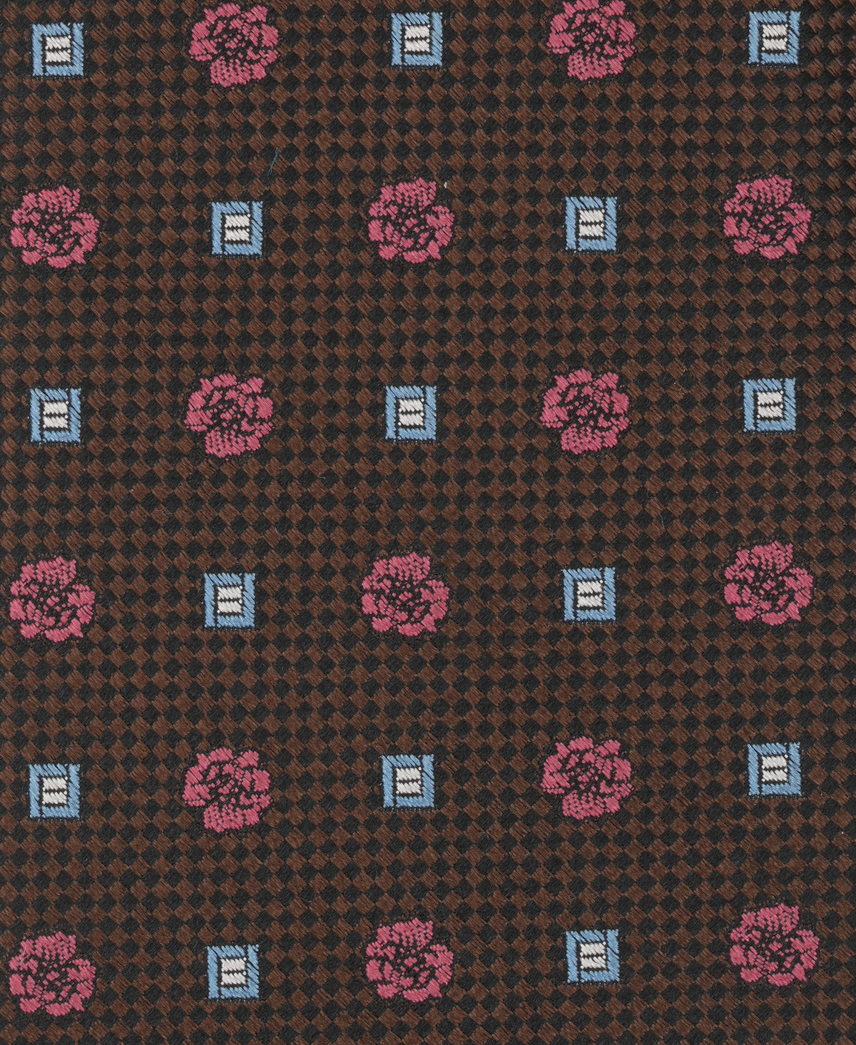 Chocolate Floral Woven Silk Tie