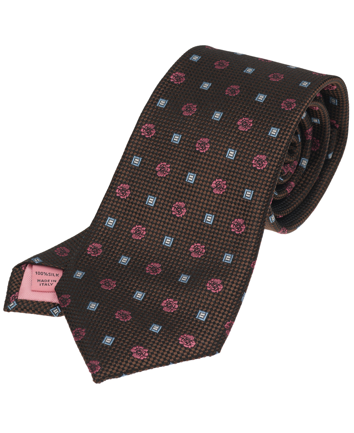 Chocolate Floral Woven Silk Tie