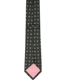 Olive Green Floral Woven Silk Tie