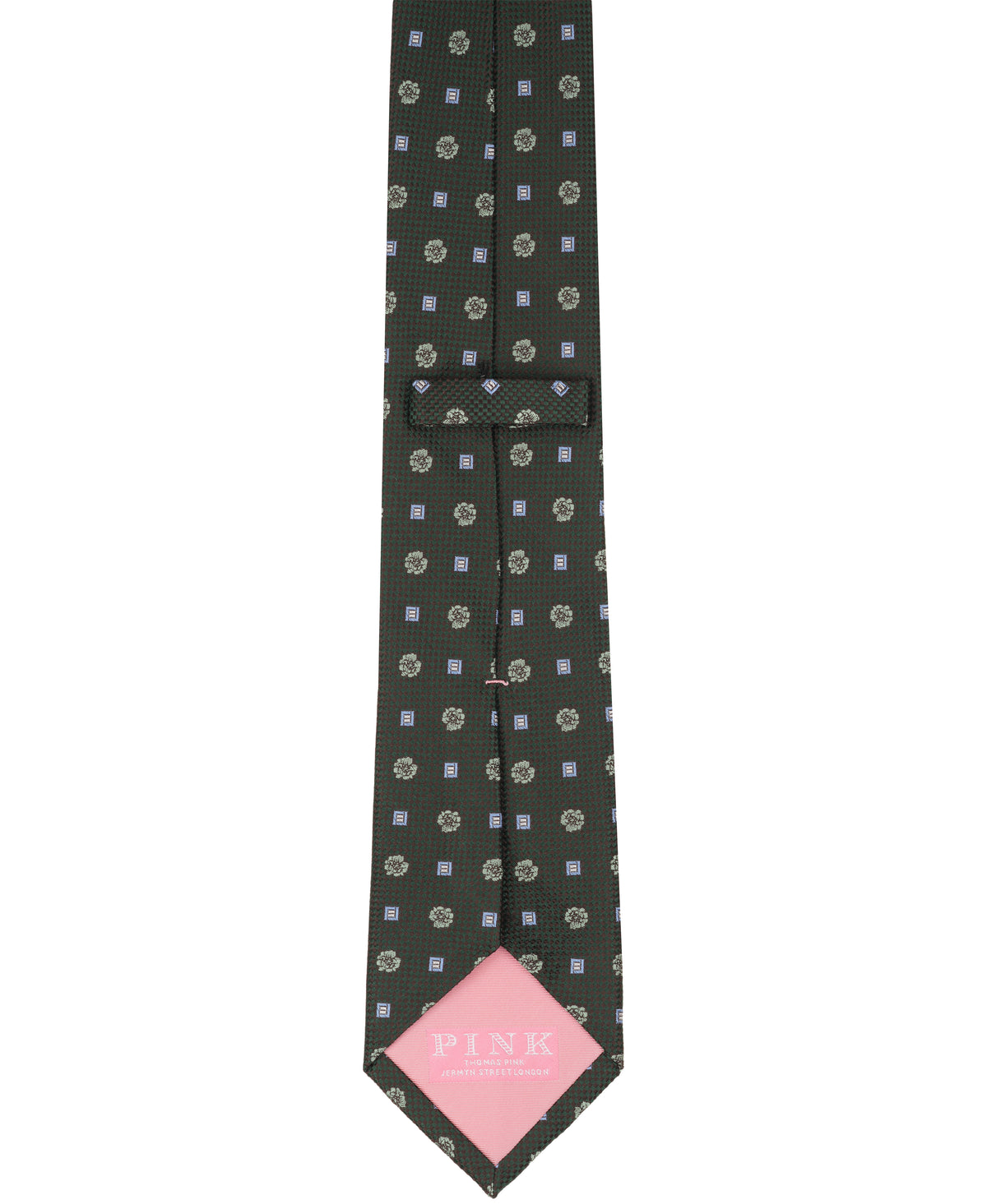Olive Green Floral Woven Silk Tie