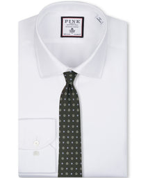 Olive Green Floral Woven Silk Tie