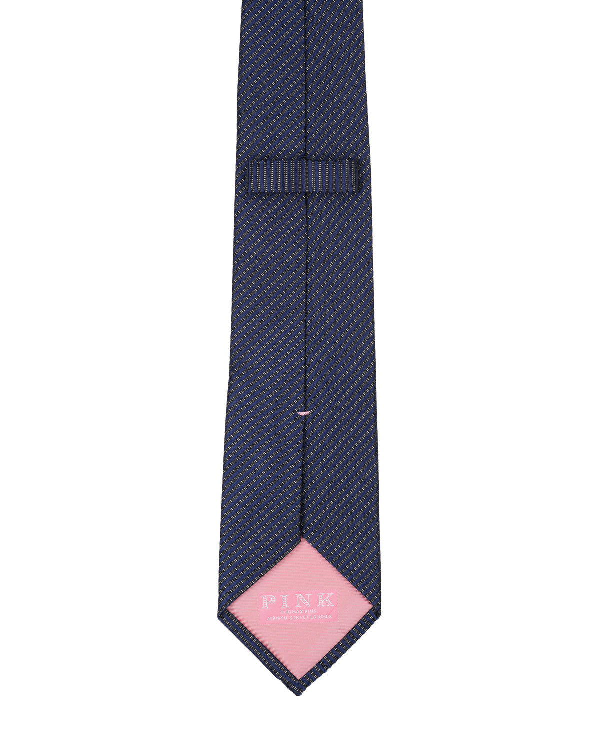 Navy Striped Woven Silk Tie