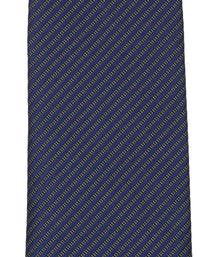 Navy Striped Woven Silk Tie