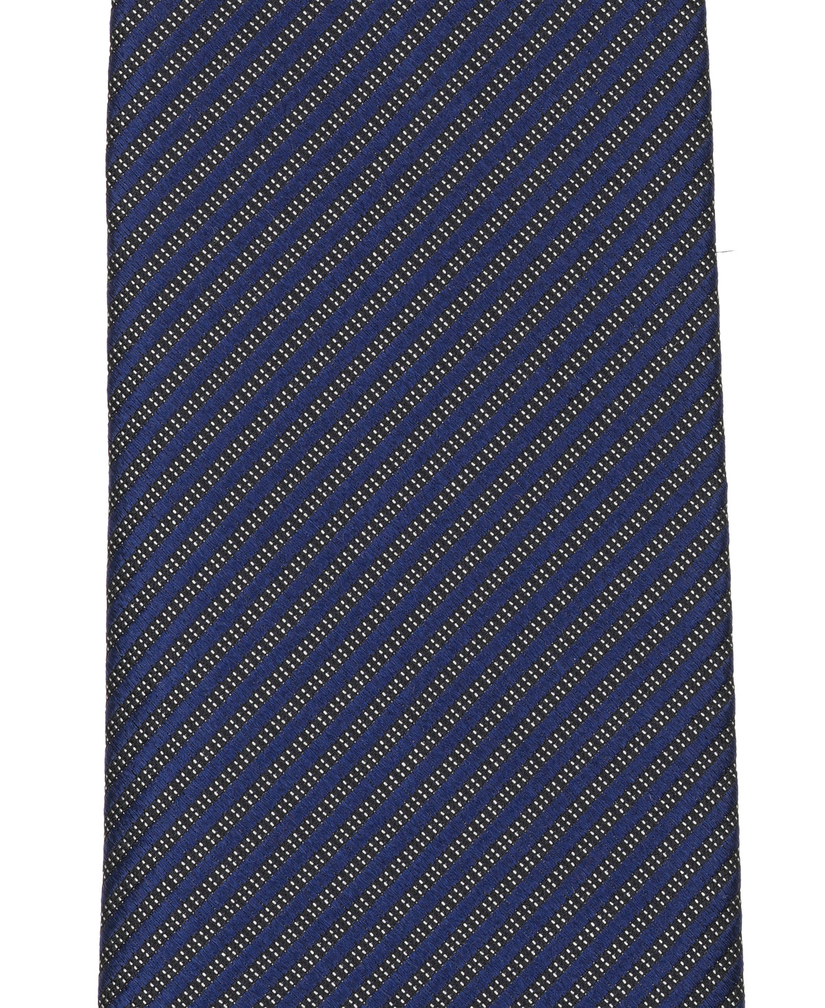 Navy Striped Woven Silk Tie