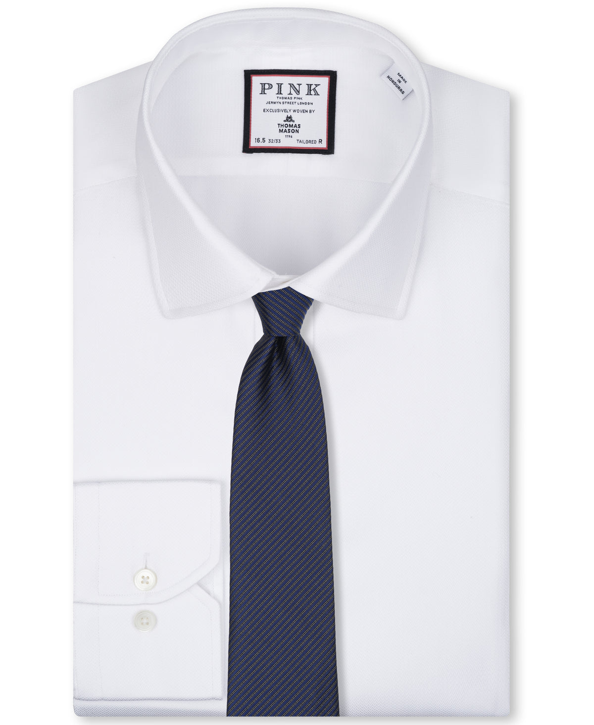 Navy Striped Woven Silk Tie
