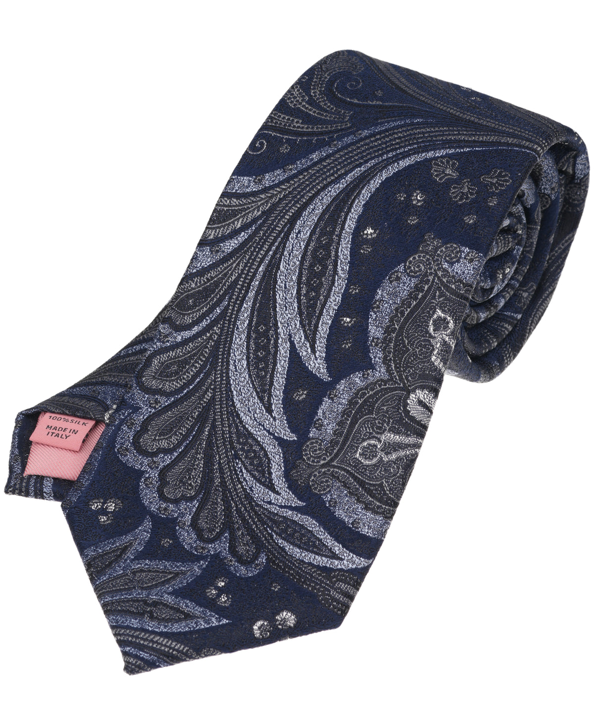 Black Paisley Woven Silk Tie