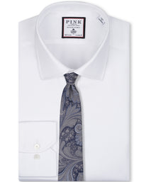 Grey Paisley Woven Silk Tie