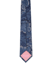 Navy Paisley Woven Silk Tie