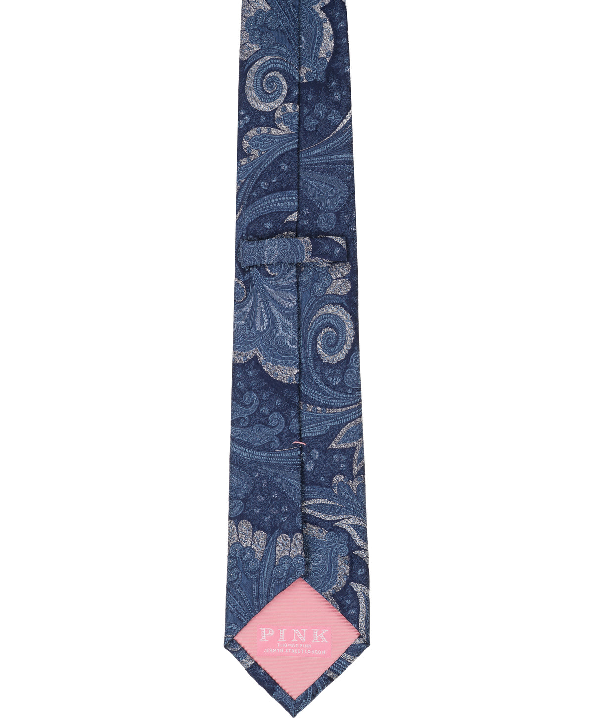 Navy Paisley Woven Silk Tie