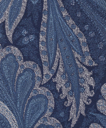 Navy Paisley Woven Silk Tie