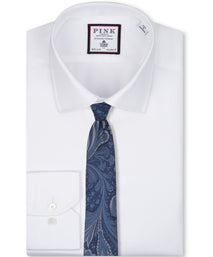 Navy Paisley Woven Silk Tie