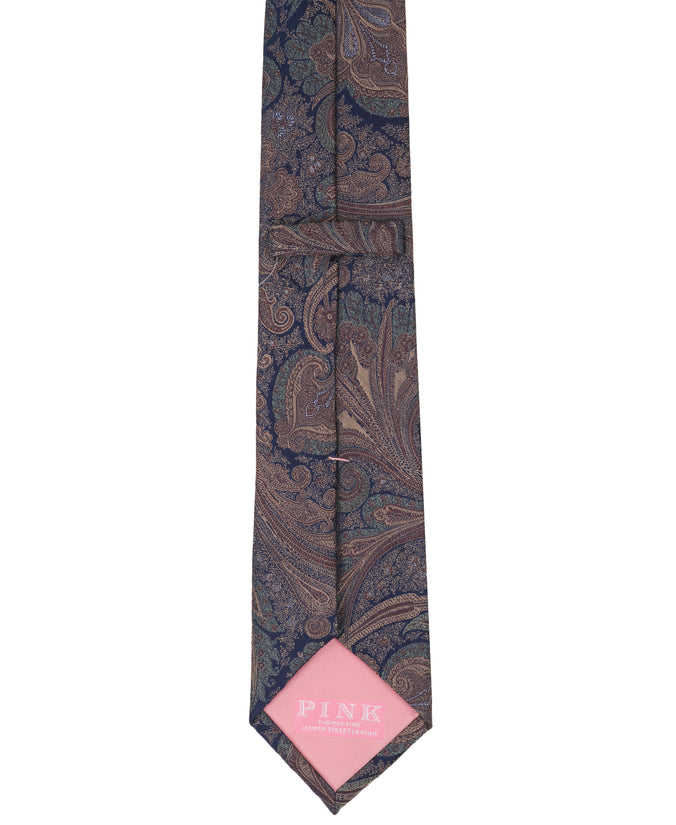 Olive Paisley Woven Silk Tie