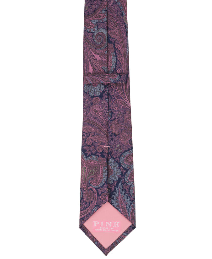 Pink Paisley Woven Silk Tie