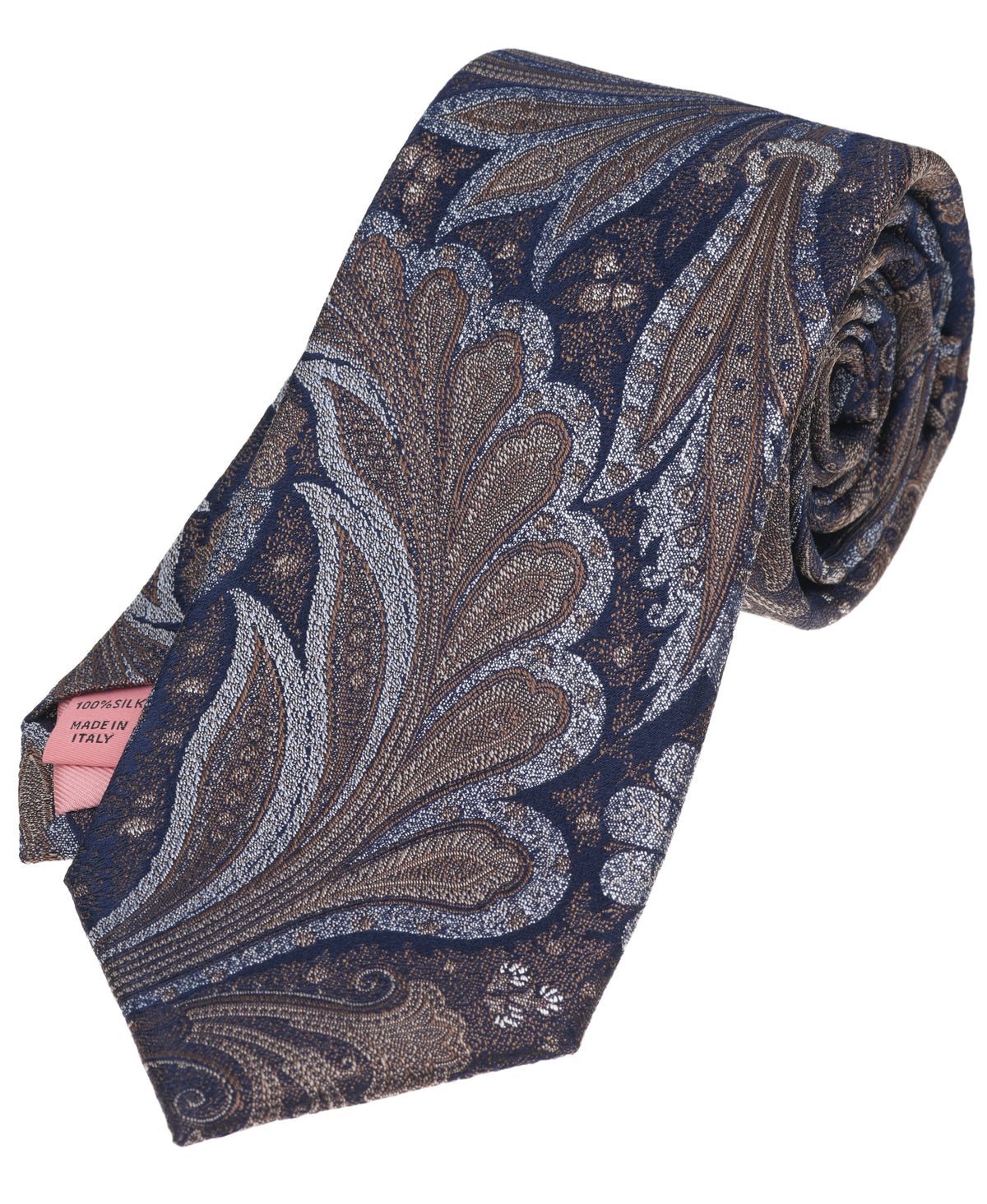 Taupe Paisley Woven Silk Tie