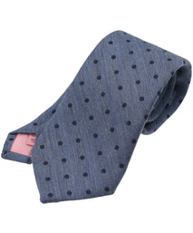 Blue Dot Woven Silk Tie