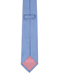 Blue Textured Woven Silk Tie