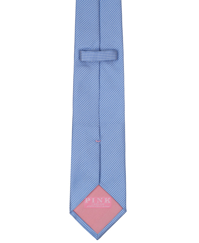 Blue Textured Woven Silk Tie