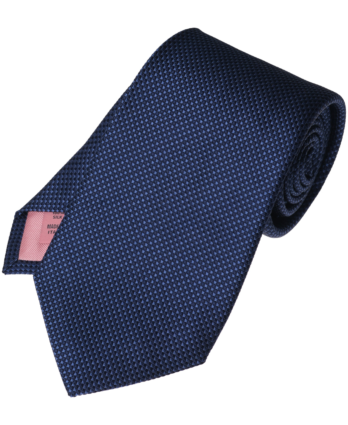 Navy Textured Woven Silk Tie